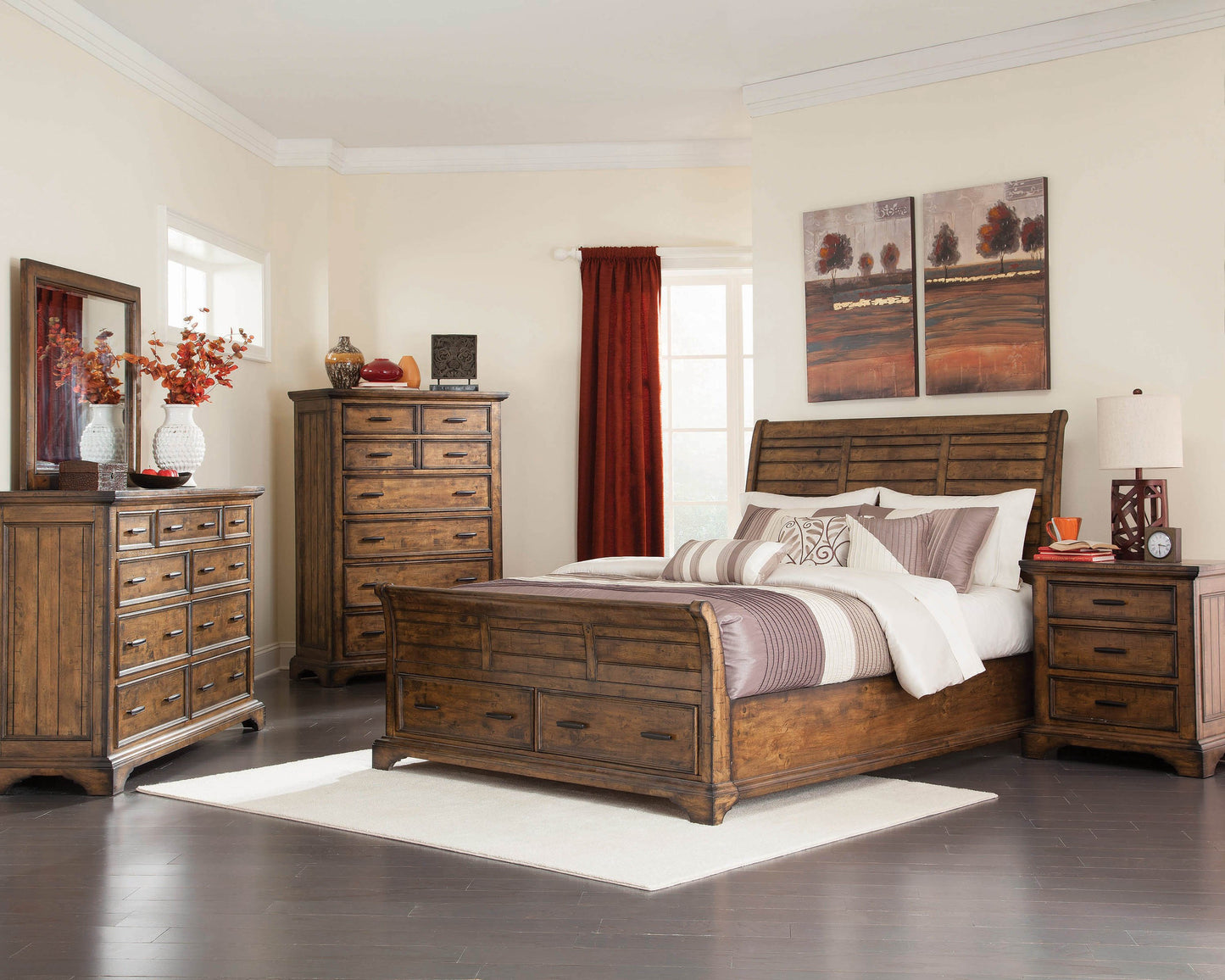 Elk Grove Rustic Vintage Bourbon Bed