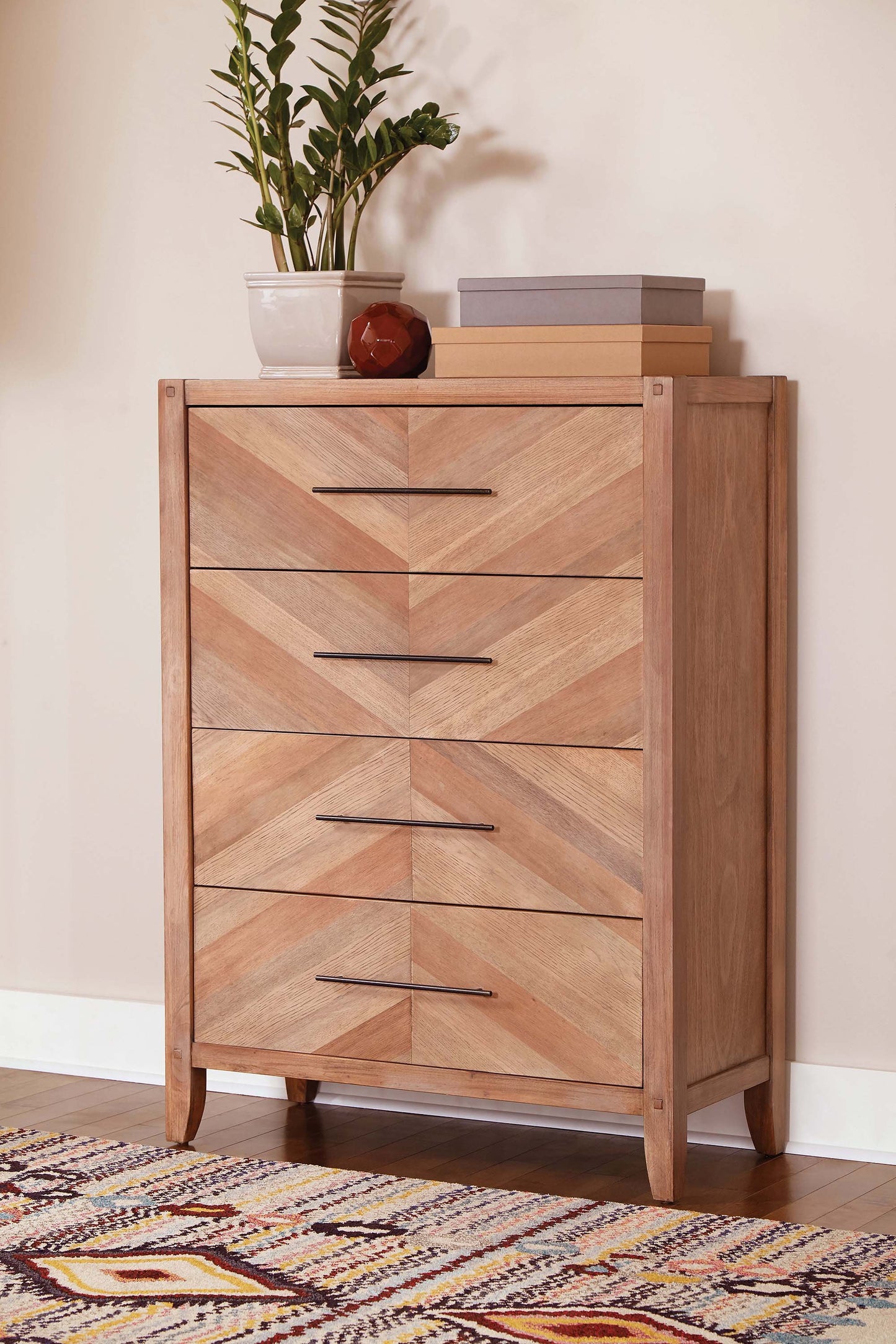 Scott Living Auburn White-Washed Chest