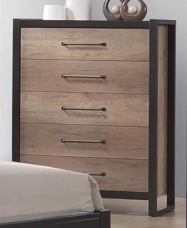 Edgewater Industrial Weathered Oak Chest