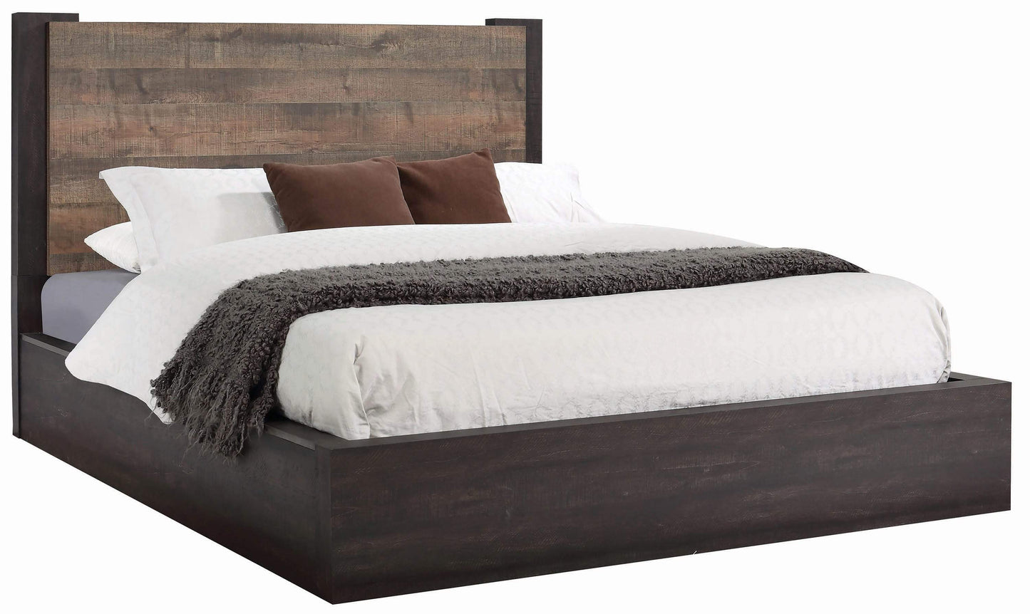Weathered Oak and Rustic Coffee Bed