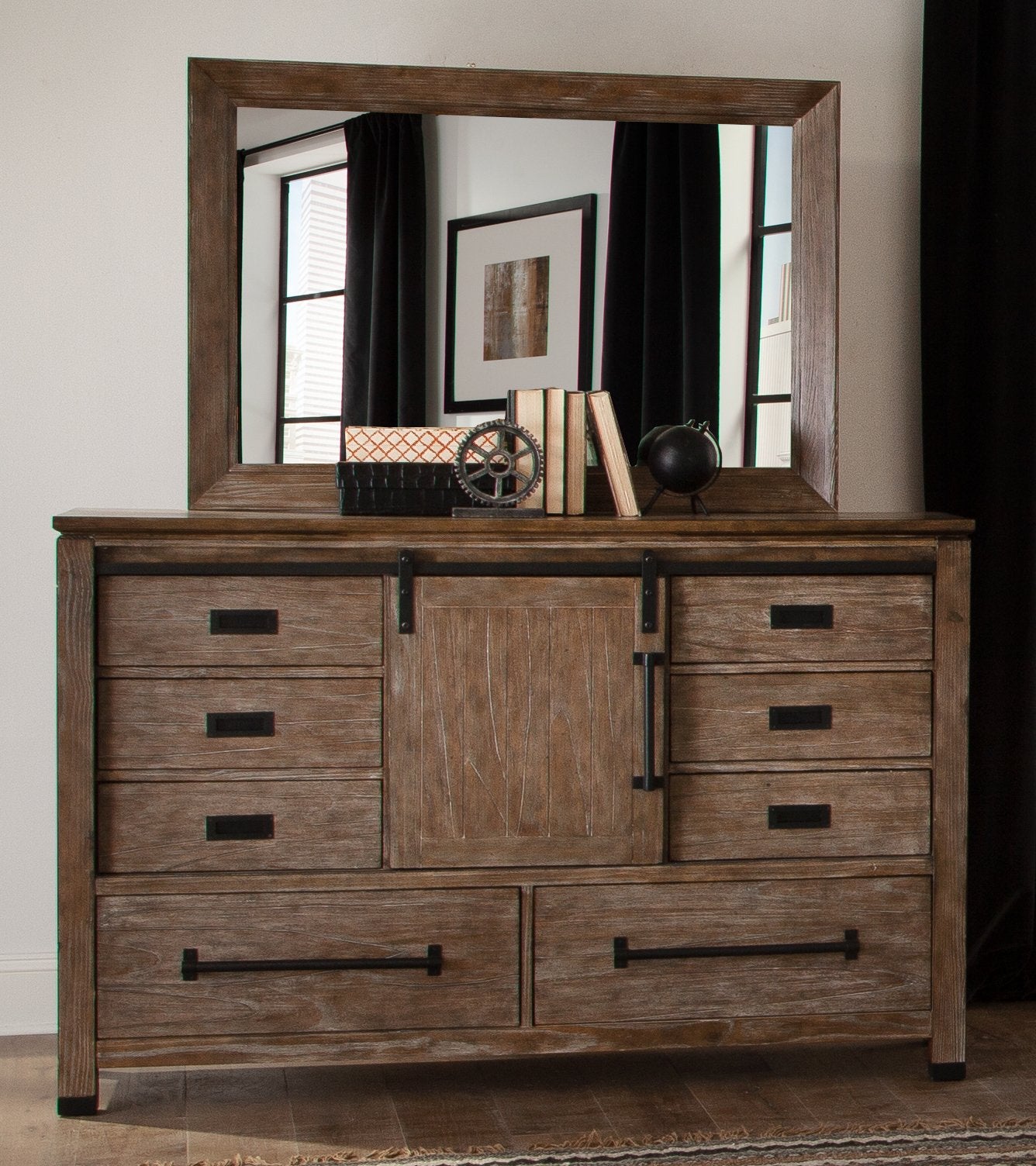 Meester Rustic Barn Door Dresser