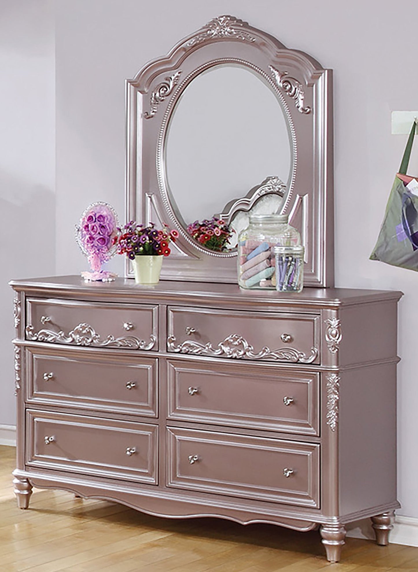 Caroline Metallic Lilac Dresser