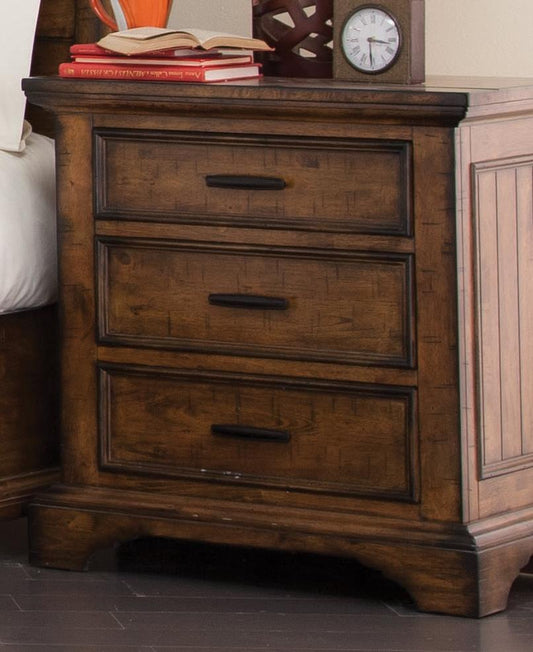 Elk Grove Rustic Three-Drawer Nightstand