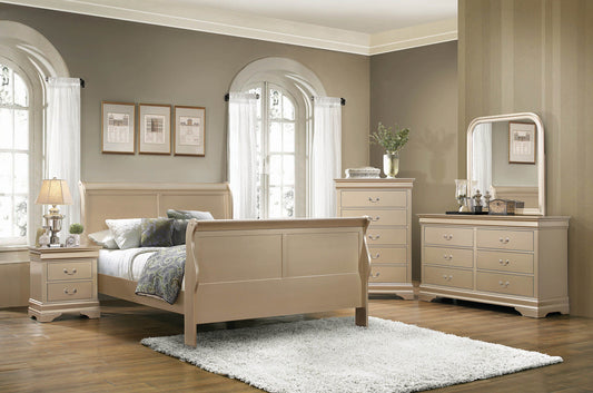 Hershel Louis Philippe Metallic Champagne Queen Bed
