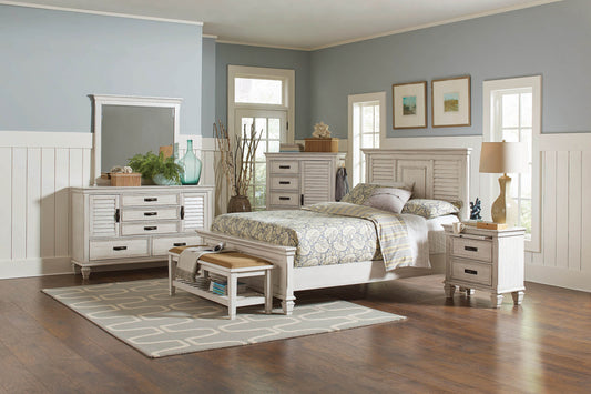Franco Antique White Bed
