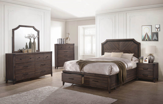 Richmond Rustic Dark Grey Oak Bed