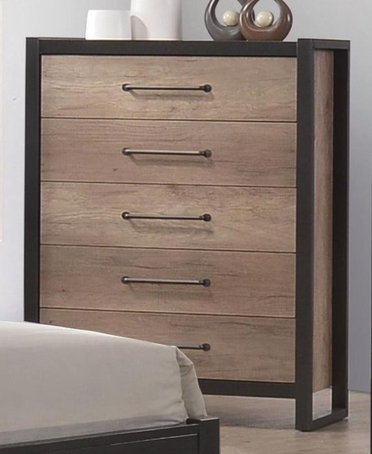 Edgewater Industrial Weathered Oak Chest