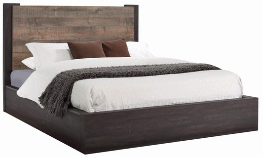 Weathered Oak and Rustic Coffee Bed