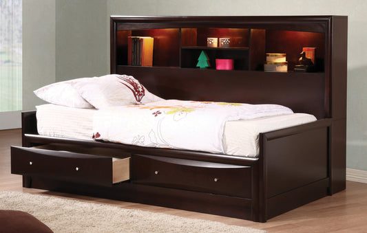 Phoenix Transitional Cappuccino Twin Bed